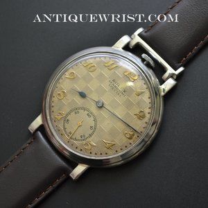 49mm Rolex Marconi Special vintage mens watch with art deco guilloche dial